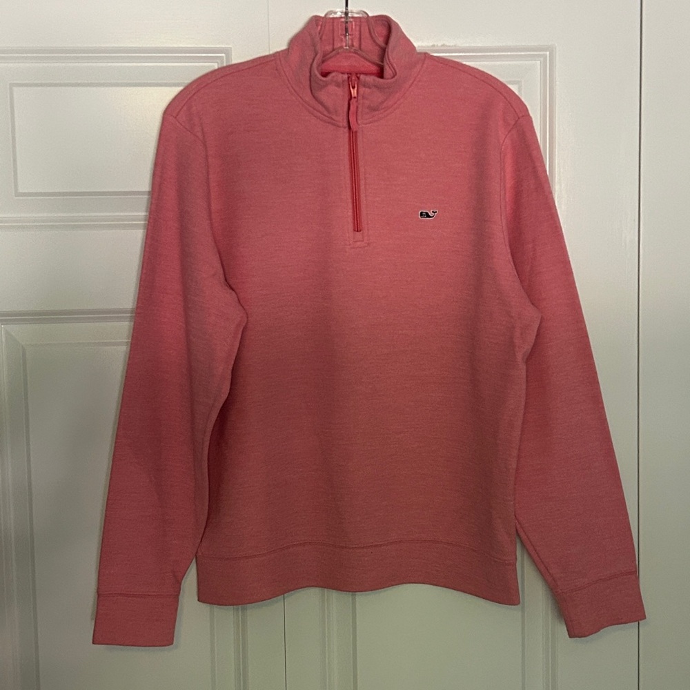 Vineyard Vines Quarter-Zip Pullover Cotton Blend Men's Small Pink Apricot